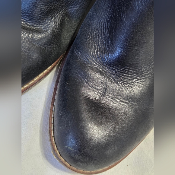 Sam Edelman Black Leather Wedge Zip Up Ankle Bootie Faux Sherpa Details Sz 9 - Picture 7 of 14